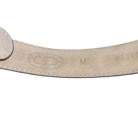 Vintage Genuine Leather Brown Belt Made In Italy Croc Embossed Style With Buckle - Picture 3 of 6